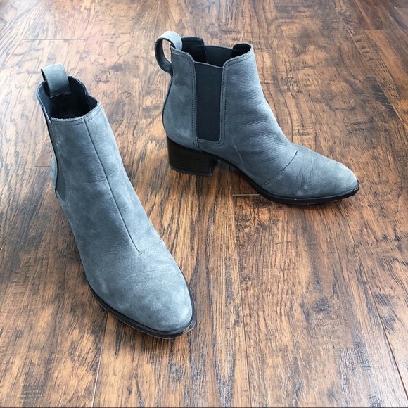rag & bone • Walker chelsea boot ankle bootie Charcoal grey nubuck leather heel - Picture 3 of 16